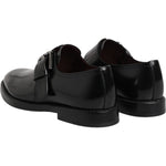 Dolce & Gabbana Black Leather Monk Strap Derby Formal Shoes MV7358-40