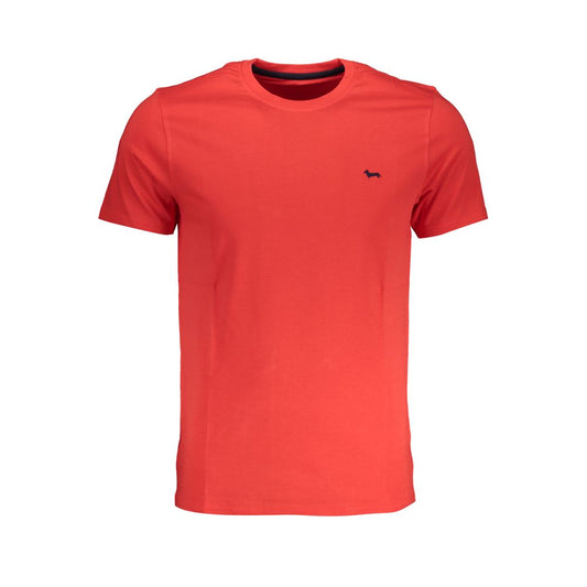 Harmont & Blaine Red Cotton T-Shirt, short sleeve, narrow fit, crew neck, with logo embroidery