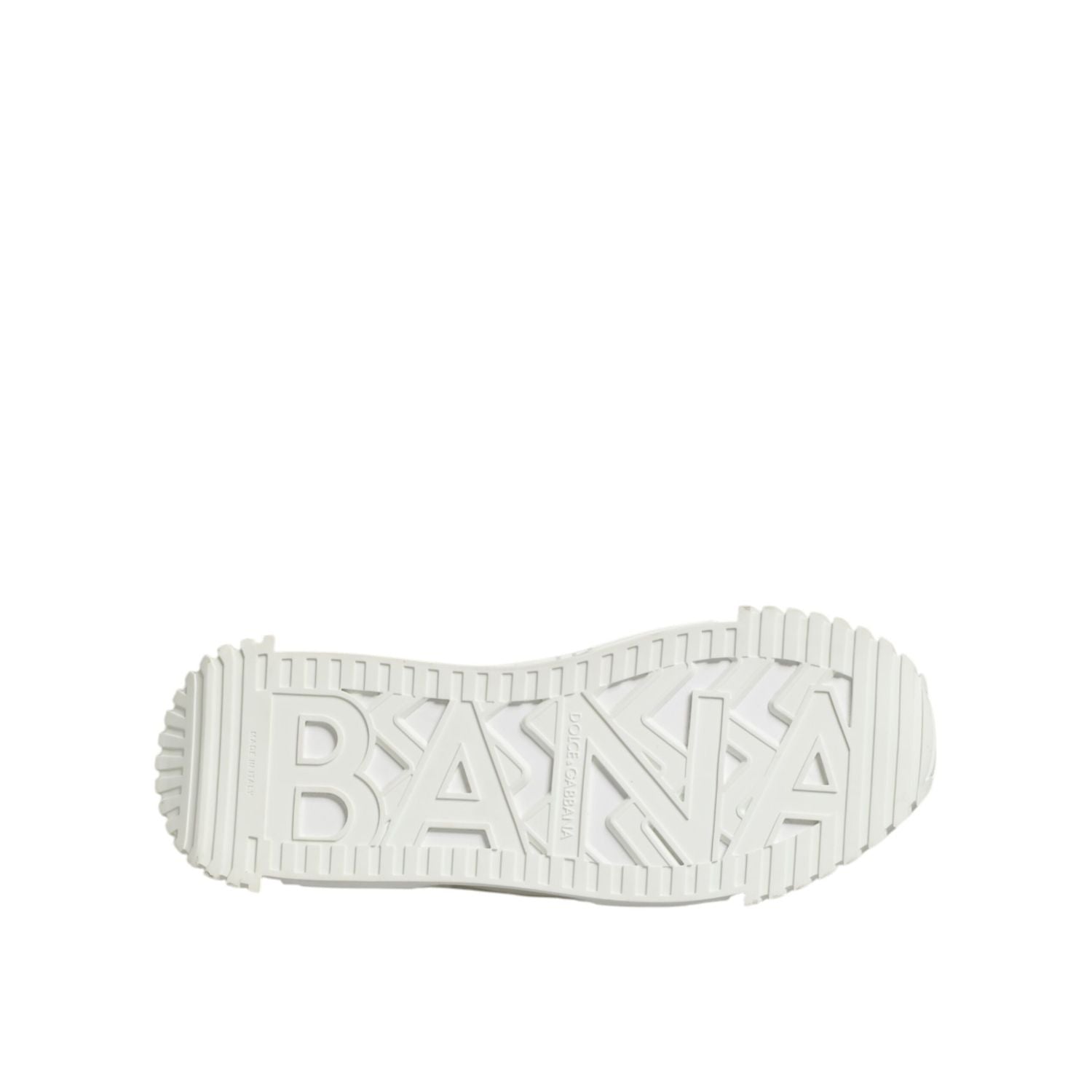 Dolce & Gabbana White Logo Print Lace Up Low Top Sneakers Shoes