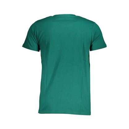 Norway 1963 Green Cotton Men T-Shirt displaying back view with minimalist design and crew neck style for casual urban fashion.