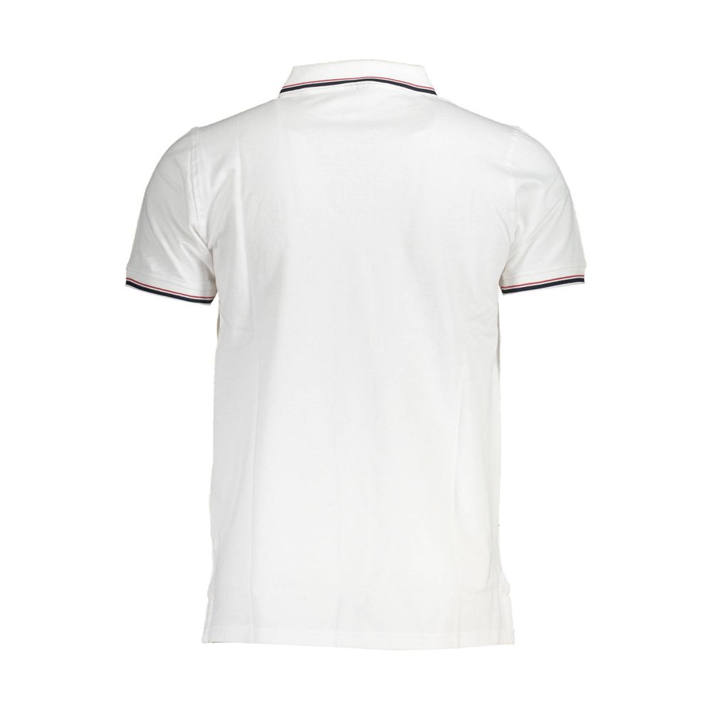 Back view of Norway 1963 White Cotton Men Polo Shirt with contrasting details and short sleeves.