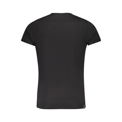 Back view of Accademia Militare Black Cotton T-Shirt with short sleeves and crew neck design.