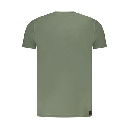 Back view of Accademia Militare Green Cotton T-Shirt, short sleeve, crew neck, with logo print.