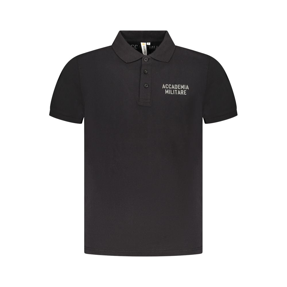 Accademia Militare Black Cotton Polo Shirt AC-36560-S