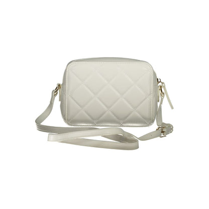 Mario Valentino White Polyethylene Handbag with adjustable shoulder strap, zip closure, internal pockets, and contrasting details.