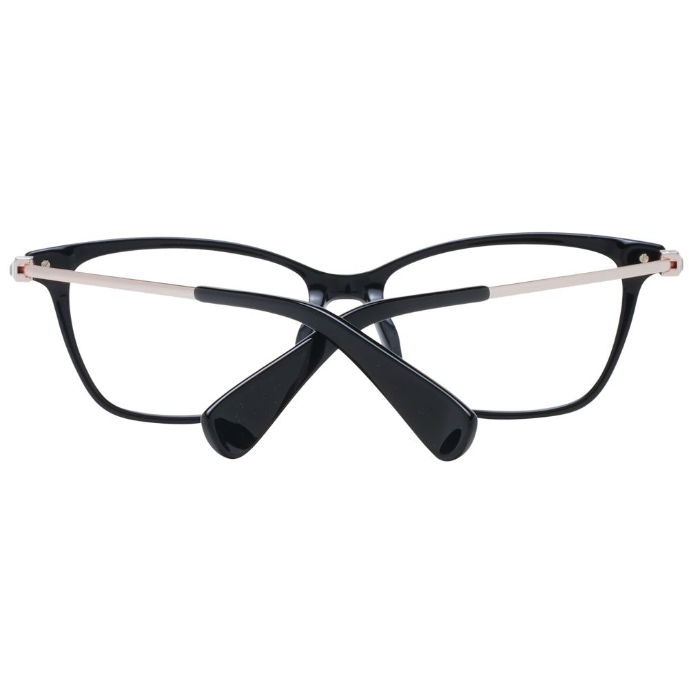 Max Mara Black Women Glasses Frame, full-rim plastic, rectangle style, demo lenses, includes branded case.