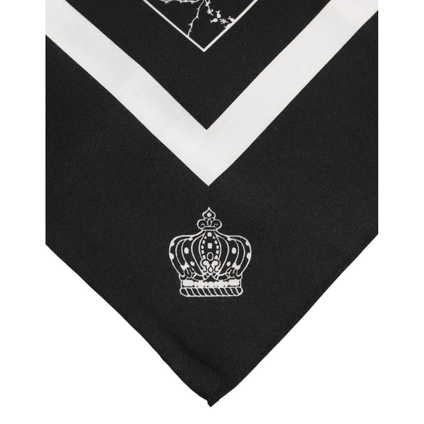 Dolce & Gabbana Black White Printed Square Foulard Scarf MS7235
