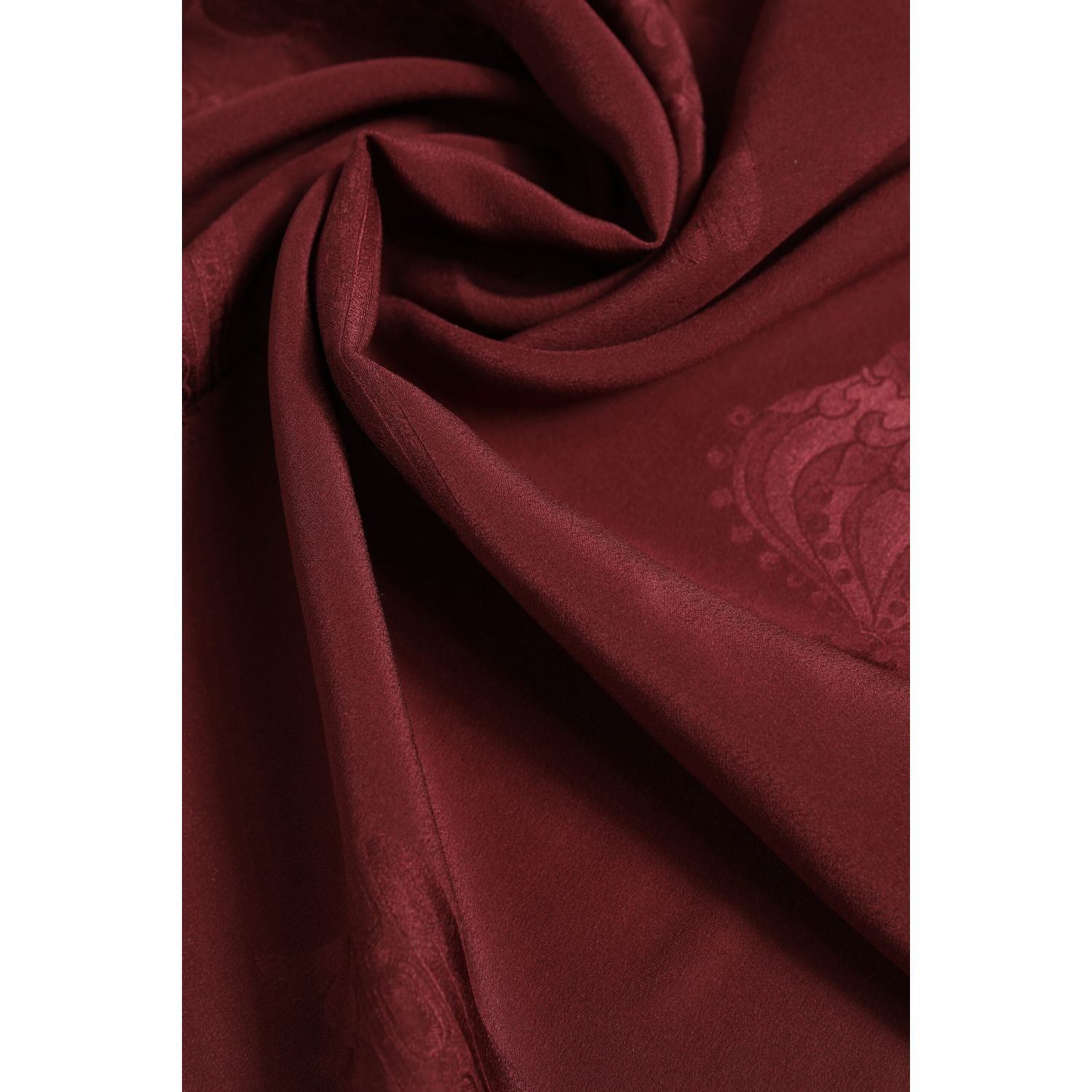 Dolce & Gabbana Maroon Silk Crown Square Men Foulard Scarf