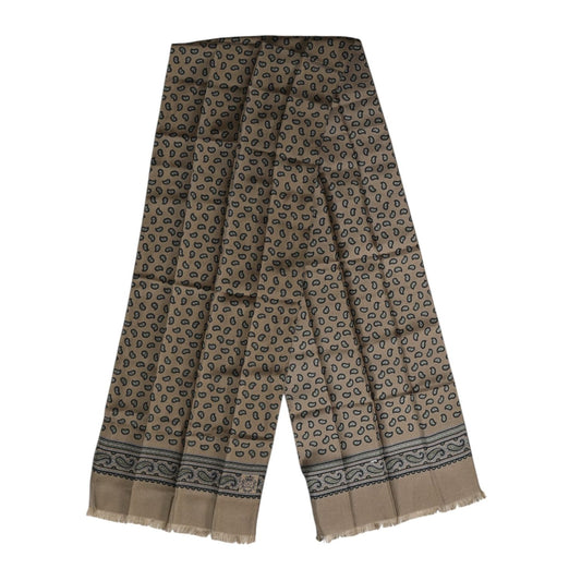Dolce & Gabbana Brown Printed Neck Warmer Men Foulard Scarf MS7258