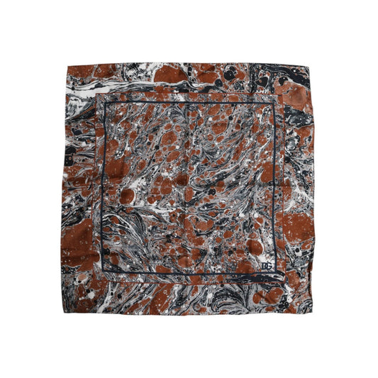 Dolce & Gabbana Multicolor Marble Silk Square Foulard Scarf MS7259