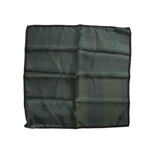 Dolce & Gabbana Green DG Crown Silk Square Men Foulard Scarf MS7282