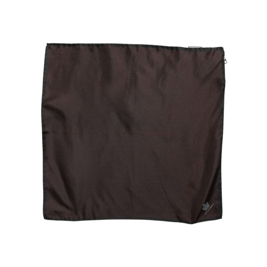 Dolce & Gabbana Brown DG Crown Silk Square Men Foulard Scarf MS7299