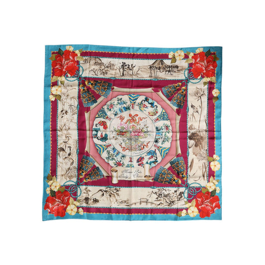 Dolce & Gabbana Multicolor Floral Print Square Foulard Scarf