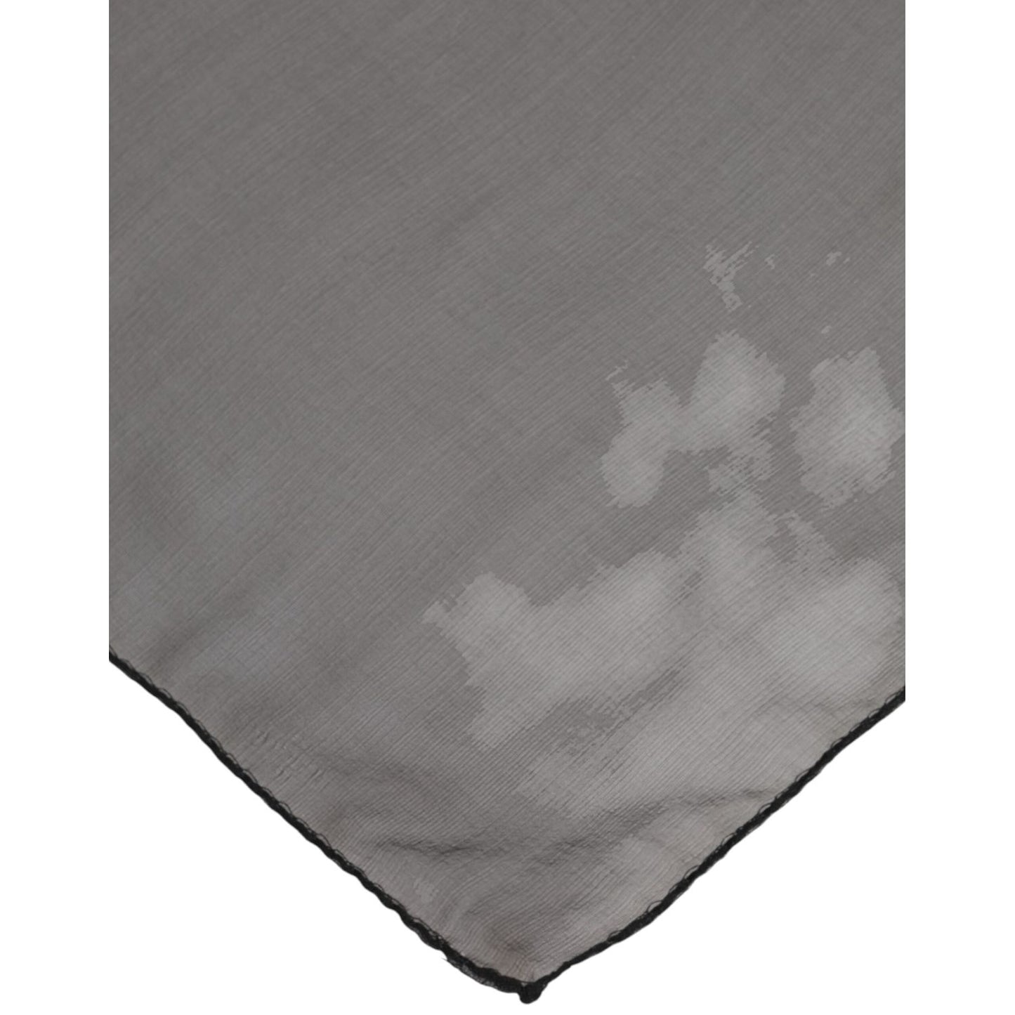 Dolce & Gabbana Gray Black Silk Square Women Foulard Scarf