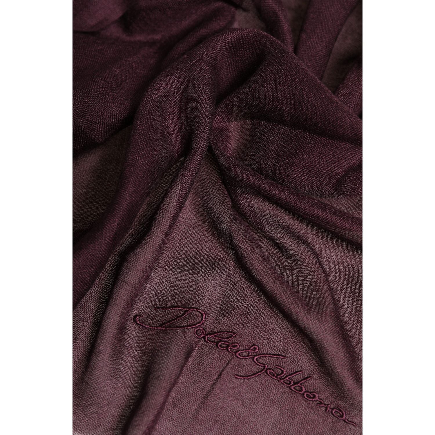 Dolce & Gabbana Maroon Cashmere Neck Warmer Wrap Shawl Scarf