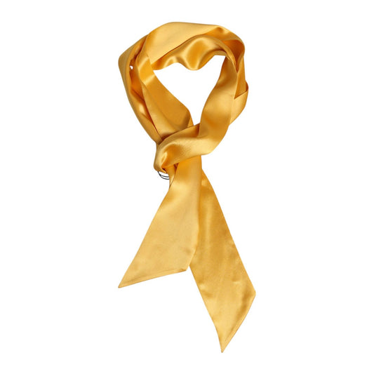 Dolce & Gabbana Yellow Satin Silk Skinny Foulard Wrap Scarf MS7440