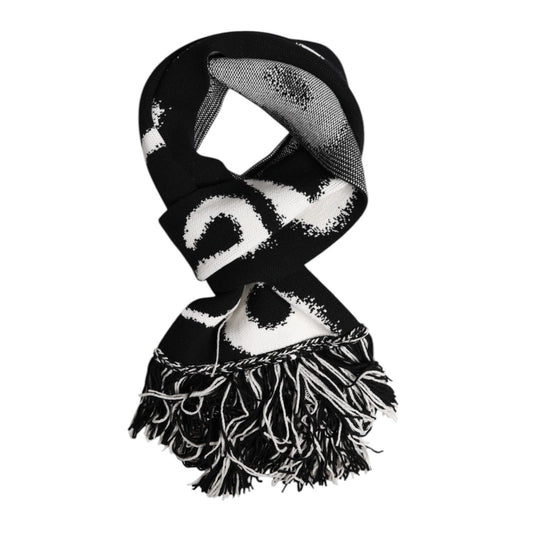 Dolce & Gabbana Black Logo Neck Warmer Wrap Men Shawl Scarf MS7450