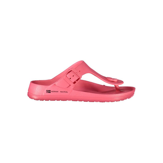 Norway 1963 Pink Plastic Women Sandal with adjustable buckle, chic pink color, and durable design, perfect for summer style.
