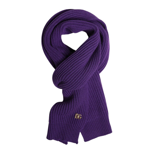 Dolce & Gabbana Purple DG Logo Neck Warmer Wrap Shawl Scarf MS7453