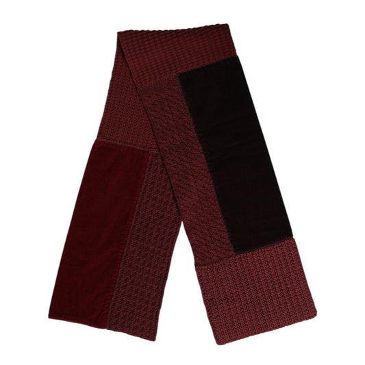 Dolce & Gabbana Maroon Black Neck Warmer Wrap Shawl Scarf MS7456