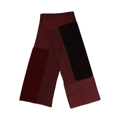 Dolce & Gabbana Maroon Black Neck Warmer Wrap Shawl Scarf