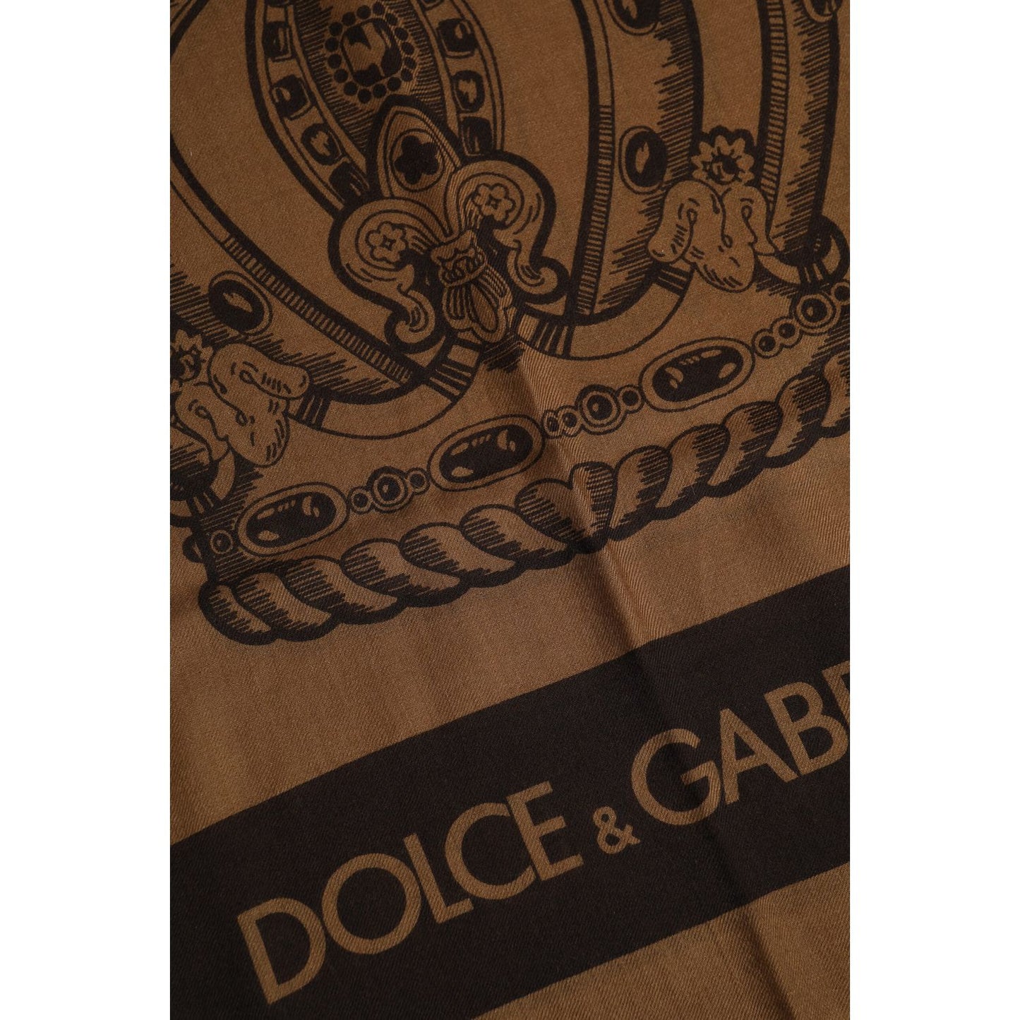 Dolce & Gabbana Brown DG Crown Neck Warmer Men Foulard Scarf