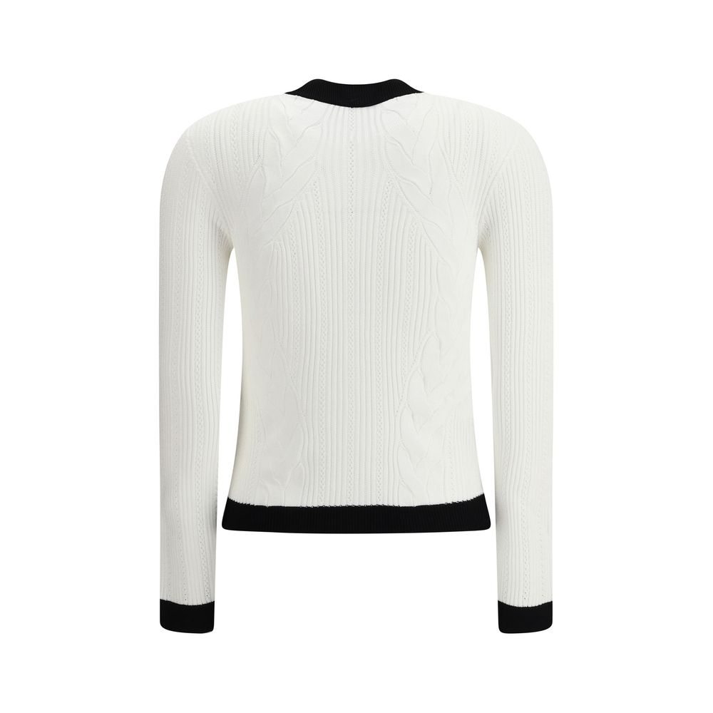 Balmain White Viscose Cardigan
