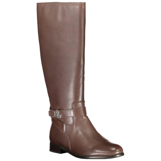 Ralph Lauren Brown Leather Women Boot RA-16099-EU37/US7