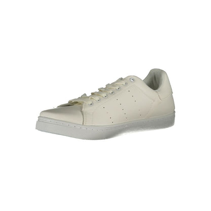 Norway 1963 White Polyester Sneaker with contrast details and laces, featuring sporty design and logo print.