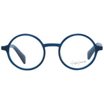 Yohji Yamamoto Blue Unisex Glasses Frame, full-rim acetate panto style with demo lenses, size 47-20-140.