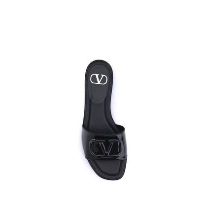 Valentino Garavani Black Calf Leather Bos Taurus Sandals