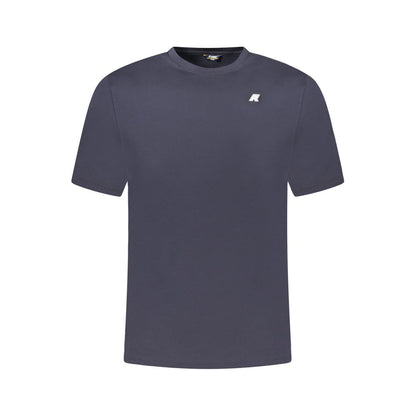 K-WAY Blue Cotton Men T-Shirt with crew neck and logo