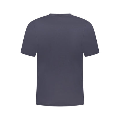 K-WAY Blue Cotton Men T-Shirt with crew neck and short sleeves, featuring stylish design and K-WAY logo, ideal for casual wear.