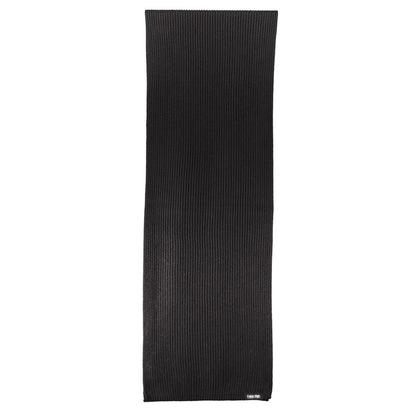 Calvin Klein Black Cotton Scarf, 30x160 cm, featuring logo detail, sleek black design.