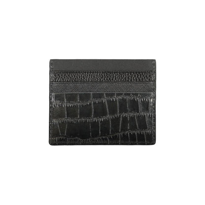 Tommy Hilfiger Black Leather Wallet with card holder, contrast details, and logo design