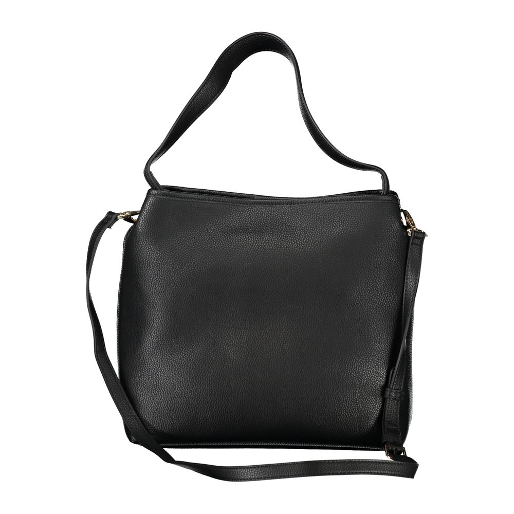 Mario Valentino Black Polyethylene Handbag with shoulder strap and internal pouch.