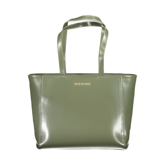 Mario Valentino Green Polyethylene Handbag with two handles, internal pocket, phone space, zip closure, and logo.