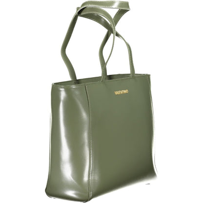 Mario Valentino Green Polyethylene Handbag with logo, 2 handles, internal pocket, and zip closure