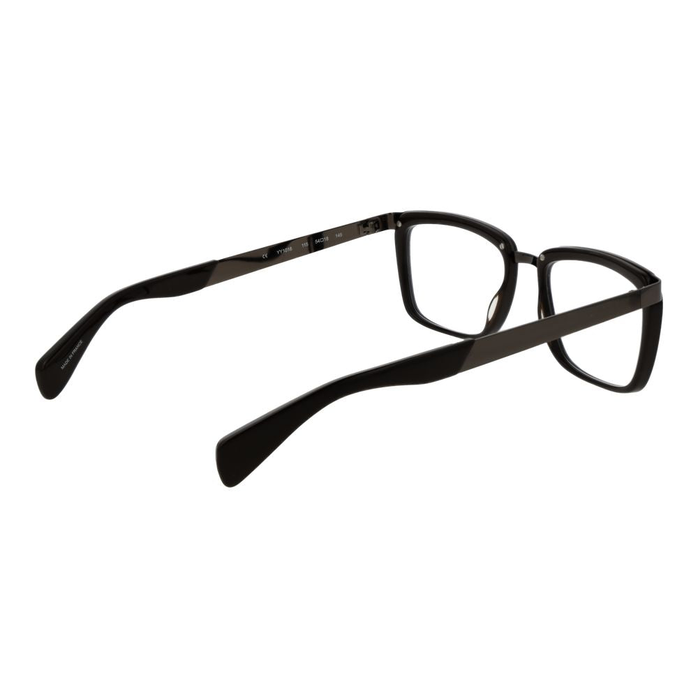Yohji Yamamoto Brown Unisex Glasses Frame with acetate full-rim rectangle style, demo lenses, and 145mm temples.