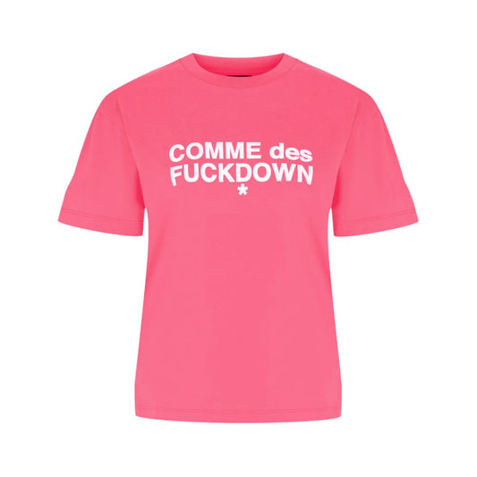 Comme Des Fuckdown Pink Cotton Women T-Shirt