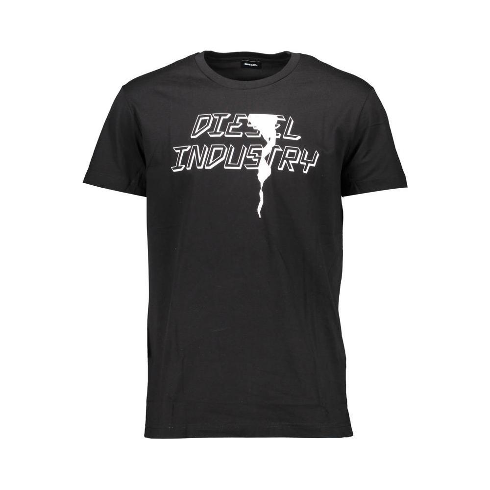 Diesel Black Cotton T-Shirt DI-5436-XXL