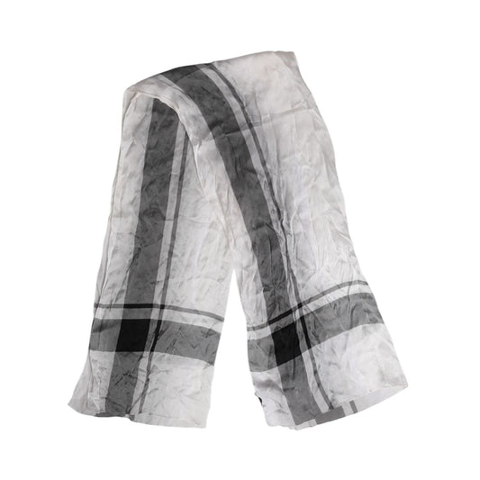 Dolce & Gabbana White Black Silk Warmer Wrap Foulard Scarf MS7473