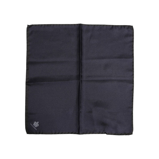 Dolce & Gabbana Blue DG Crown Silk Square Men Foulard Scarf MS7505