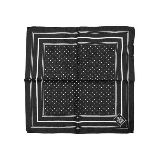 Dolce & Gabbana Black White Polka Dot Men Foulard Scarf MS7522