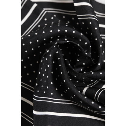 Dolce & Gabbana Black White Polka Dot Men Foulard Scarf