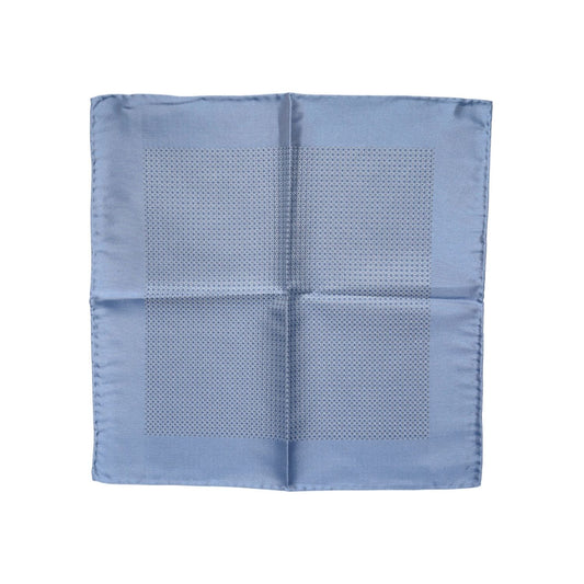 Dolce & Gabbana Light Blue Silk Square Men Foulard Scarf MS7532
