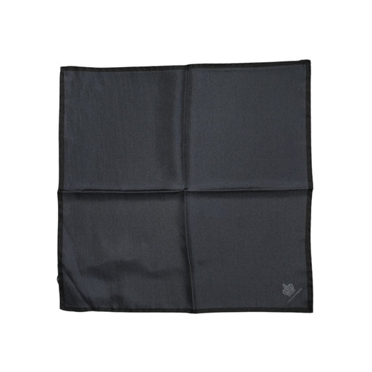 Dolce & Gabbana Dark Gray DG Crown Silk Square Foulard Scarf MS7534
