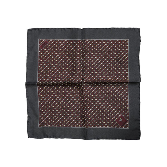 Dolce & Gabbana Maroon Cocktail Silk Square Foulard Scarf MS7538