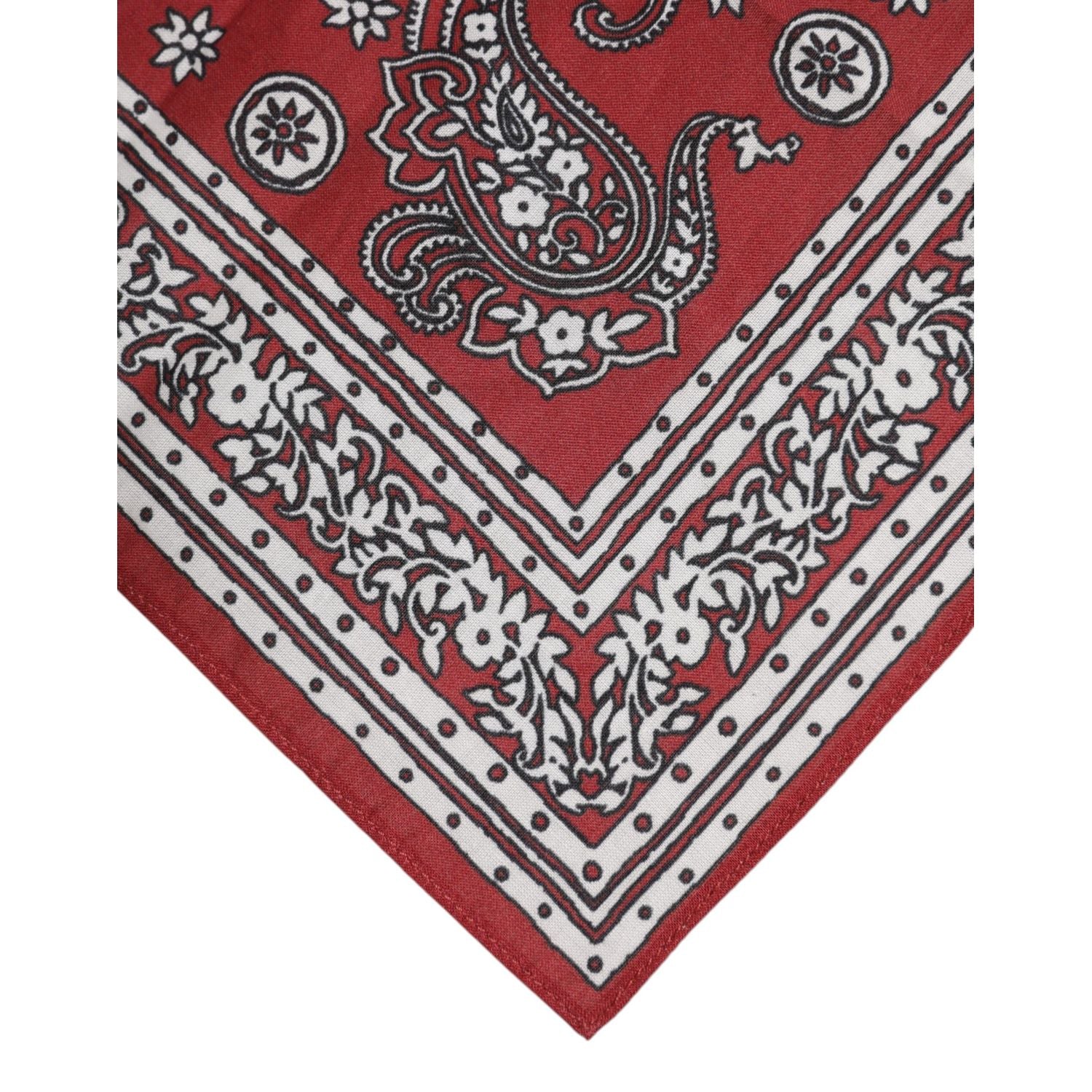 Dolce & Gabbana Red Floral Cotton Square Foulard Scarf