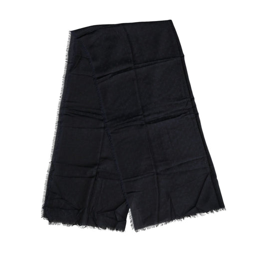 Dolce & Gabbana Black Viscose Fringes Neck Warmer Scarf MS7559